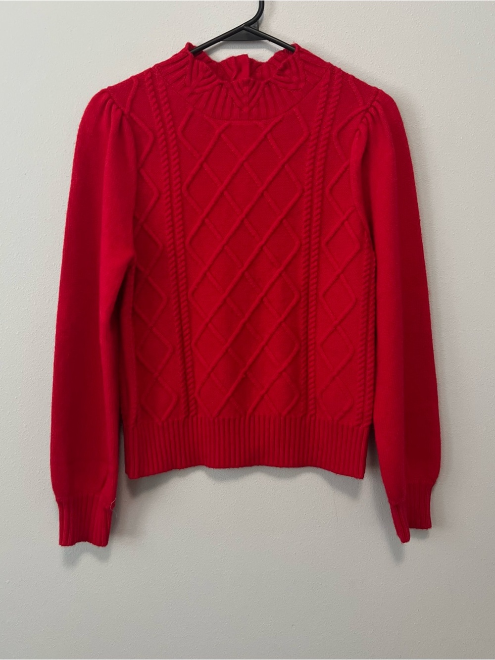 Janie and Jack Red Cable-Knit Puff Sleeve Sweater Size 14 NWT!